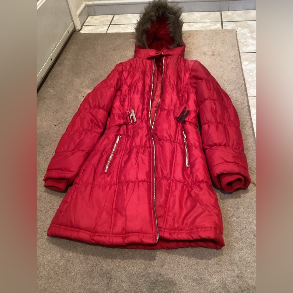 Yoki Red Outerwear with Sherpa Lining